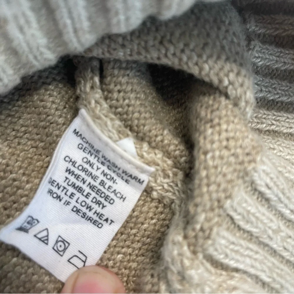 GHBASS Earth XXL Raime/ Cotton Blend Men’s Tan Turtleneck Zip Pullover Sweater